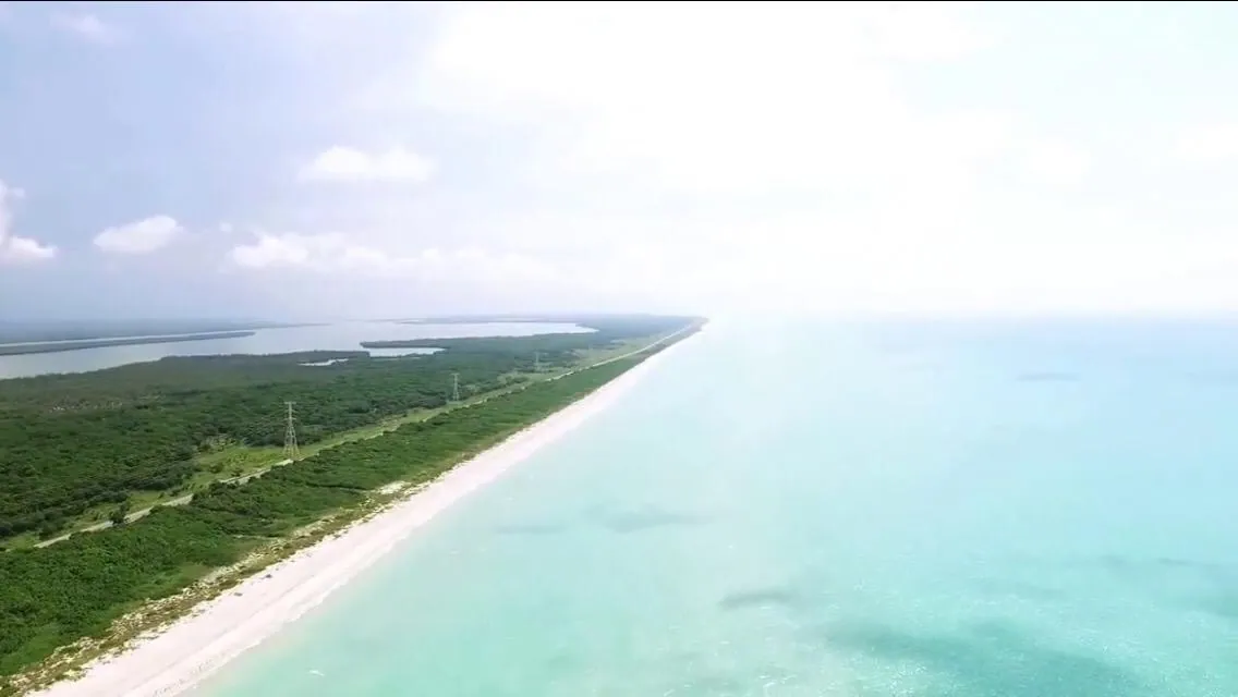 Aerial photograph of the Campeche coastline