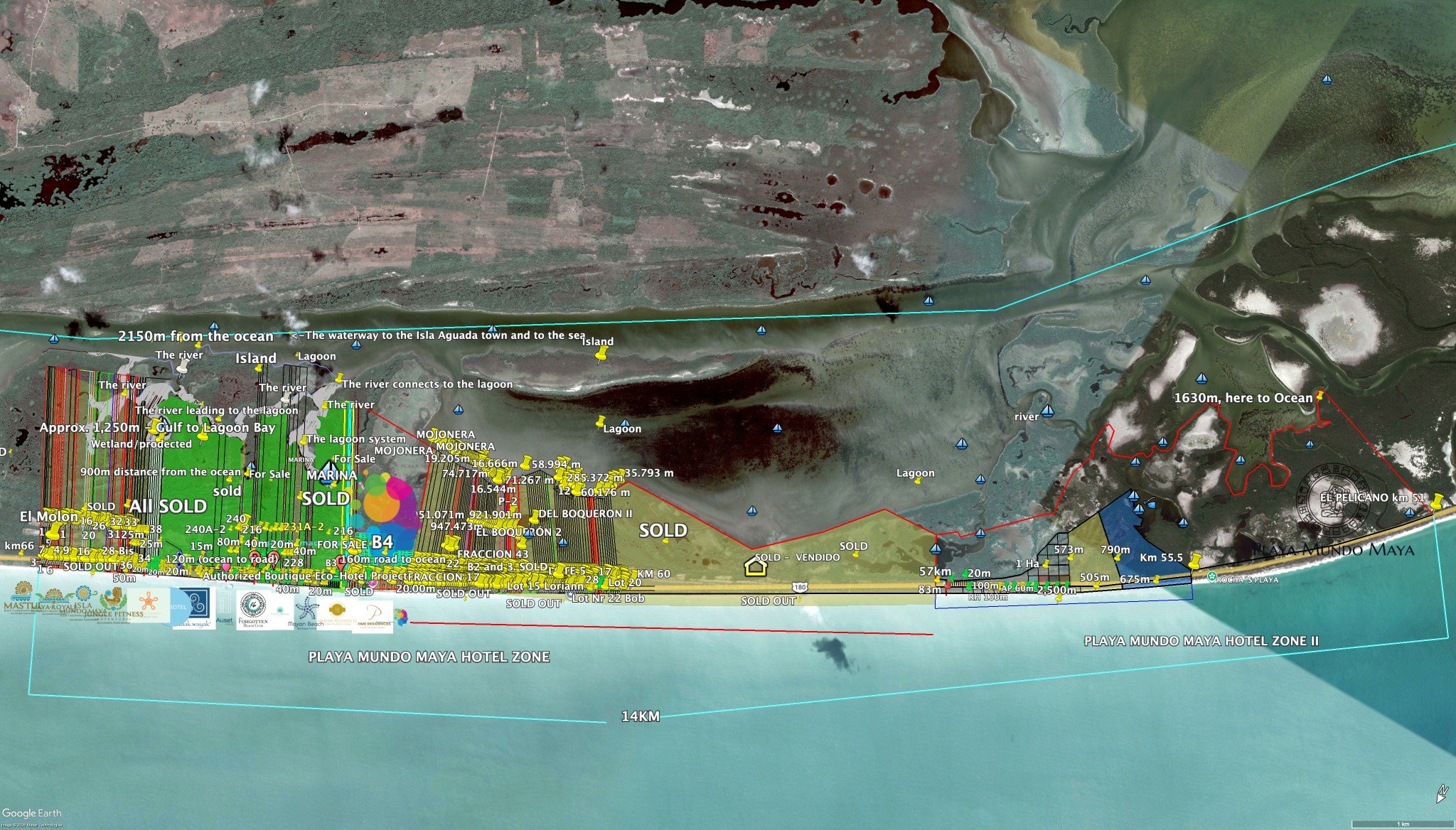 Playa Mundo Maya master area Google Earth overview